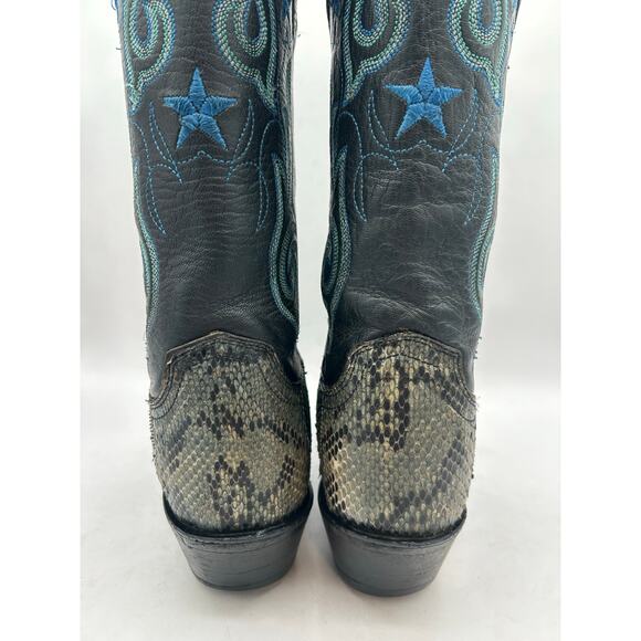 Lucchese 1883 Women's Western Cowboy Boots black & Blue Python Leather 7 - Picture 8 of 16